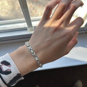 Sterling silver opal tennis bracelet